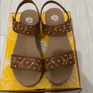 Yellow Box Gabbey Tan wedge sandal
